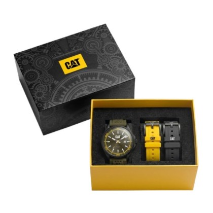 CAT SET-QG-151-23-327 Analog Green Silicone Strap Men Watch 